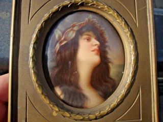 Antique Germany Dresden KPM Portrait Porcelain Plaque 4