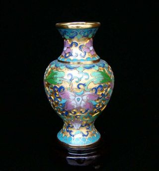 125mm Collectible Handmade Copper Brass Cloisonne Enamel Vase Deco Art 2