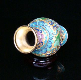 125mm Collectible Handmade Copper Brass Cloisonne Enamel Vase Deco Art 5