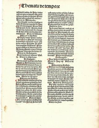 15thc Incunabula Leaf/page " The Pauper 