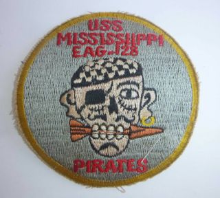 Rare Patch - Pirates - Eag 128 - Uss Mississippi - (bb - 41) - Us Navy Ship - 8518