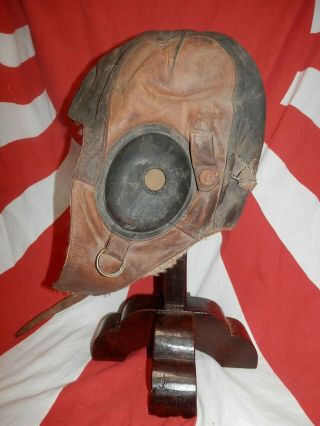 WW2 Japanese Army Helmet for Winter of a Flying corps pilot.  1941VeryGoodMrUCHIDA 3