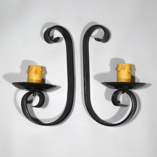 Vintage French Wrought Iron Sconces