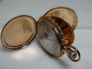 1897 Elgin 0s Hunting Case 7j Fancy Face Model 1 Pocket Watch