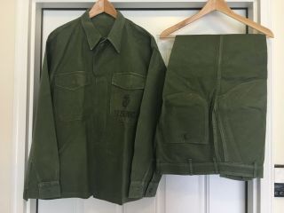 Vietnam Marine Corps Sateen P58 " Gomer Pyle " Utilities Set (blouse And Trousers)