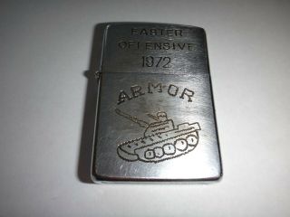 Vietnam War Year 1972 Zippo Lighter Easter Offensiv 1972 And Us Army Armor Tank