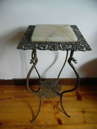 Antique French Louis XV Pierced Brass and Onyx Plant Stand,  19th Century 5