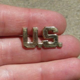 Ww2 Us Army Military Officer Collar Insignia Pin 14kt Gold