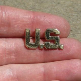 WW2 US Army Military Officer Collar Insignia Pin 14kt Gold 2