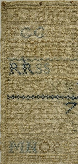 MID/LATE 19TH CENTURY ALPHABET & MOTIF SAMPLER BY ANNIE PACE - c.  1860 4