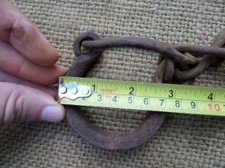 Rare Small Antique Wrought Iron Legcuff Shackles Leg Iron Ottoman Slave Chain