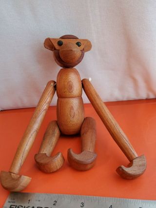 Vintage 8 " Wood Monkey Mid Century Modern Danish Teak Bojesen Style Repaired