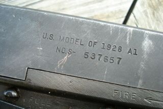 THOMPSON 1928 A1 UPPER SNOUT WW2 WAR RELIC 1928 ARTIFACT MATCHING NUMBERS 8