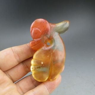 Chinese,  Jade,  Hongshan Culture,  Natural Red Crystal,  Penis,  Pendant Q032