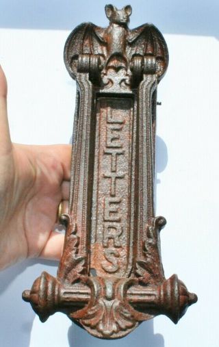 Antique Victorian Gothic Bat Cast Iron Door Knocker/letterbox Archibald Kenrick