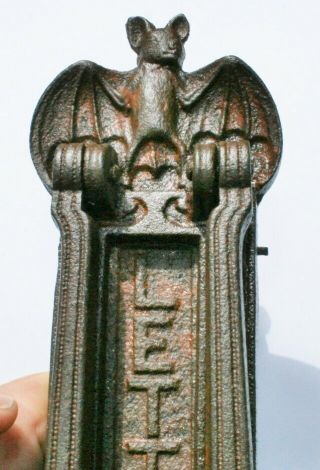 Antique Victorian Gothic BAT Cast Iron Door Knocker/Letterbox ARCHIBALD KENRICK 2