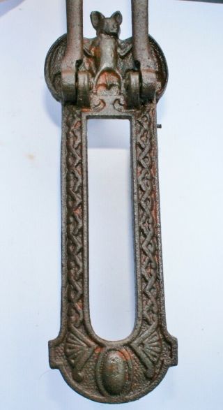 Antique Victorian Gothic BAT Cast Iron Door Knocker/Letterbox ARCHIBALD KENRICK 4
