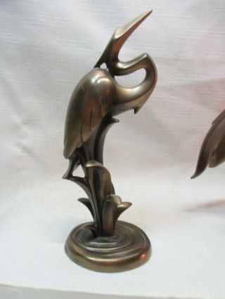 Set of 3 Vintage ART NOUVEAU Miniature Heron Bird Figurines Statues 4