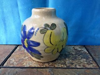 Vintage Handpainted Pottery Vase Ginger Jar Chinese Rose Famille ▬ 5/4 ❤️j8