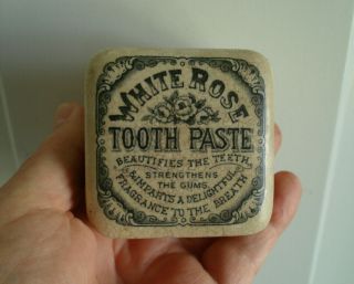 Antique,  (c1900 - 05),  ToothPaste jar,  pot lid.  with orig contents 2