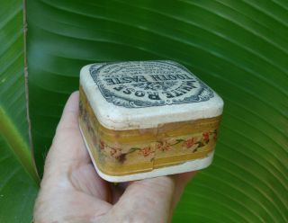 Antique,  (c1900 - 05),  ToothPaste jar,  pot lid.  with orig contents 3