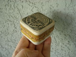 Antique,  (c1900 - 05),  ToothPaste jar,  pot lid.  with orig contents 4