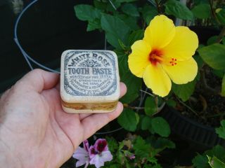 Antique,  (c1900 - 05),  ToothPaste jar,  pot lid.  with orig contents 8