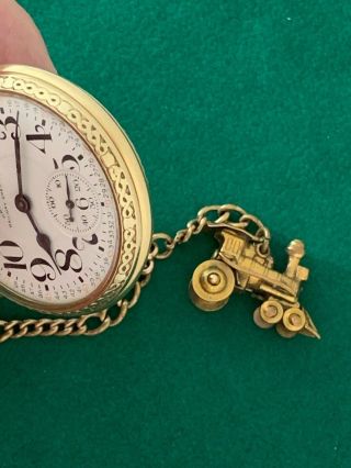 HAMILTON 21 JEWEL 992B16 SIZE R.  R.  POCKET WATCH RUNNING - CHOO CHOO TRAIN FOB 11