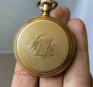 Vintage 14k Yellow Gold A.  W.  Co.  Waltham Pocket Watch -
