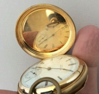 Vintage 14k Yellow Gold A.  W.  Co.  Waltham Pocket Watch - 9