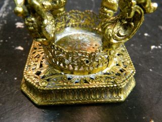 Vintage Matson Gold Ormolu Cherub Toothbrush Holder 3.  25 