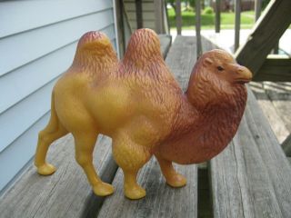 Ohk Russia Large Celluloid Plastic Bactrian Camel Toy Figure,  Circa 1950s