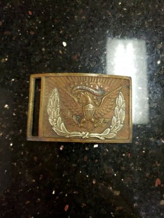 Civil War,  Model 1851 Nco Sword Belt Plate Buckle With Family History