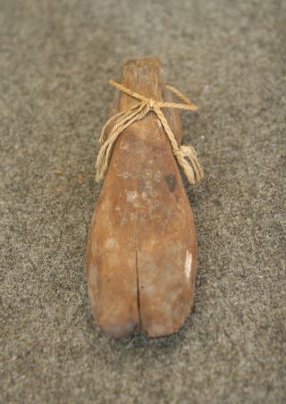 Primitive Antique 18th/19th C Early Wood Cobbler Shoe Form Age Cracks Distressed 2