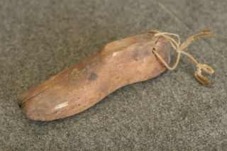Primitive Antique 18th/19th C Early Wood Cobbler Shoe Form Age Cracks Distressed 3