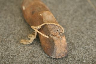 Primitive Antique 18th/19th C Early Wood Cobbler Shoe Form Age Cracks Distressed 4