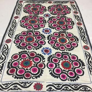 Antique Large Uzbek Vintage 100 Handmade Embroidery Suzani