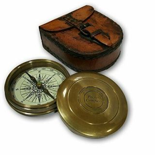 Nauticalmart Antique Brass Robert Frost Vintage Poem Engraved Navigation Compass