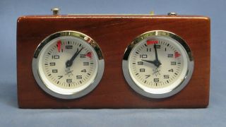 Vintage Alpha Analog Chess Clock Timer With Wood Base