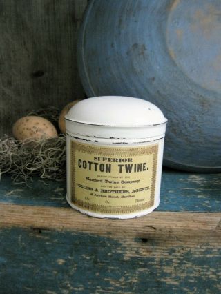 Antique Pantry Tin Cotton Twine Label
