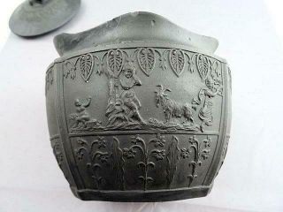 Rare 18th Century Antique Wedgwood Black Basalt Covered Sugar Dish 1775 2