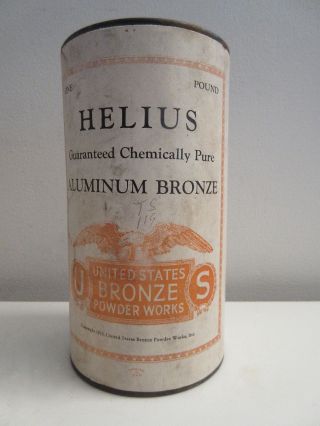 Vintage 1923 Helius Aluminum Us Bronze Bronzing Powder Arts & Crafts Full Can