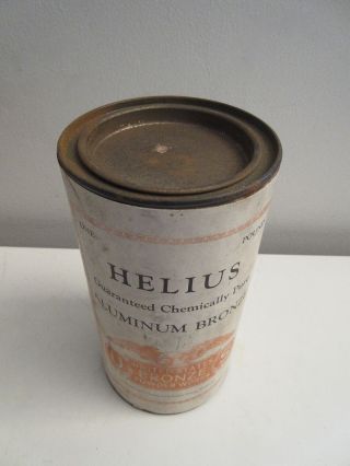 Vintage 1923 Helius Aluminum US Bronze Bronzing Powder Arts & Crafts Full Can 3