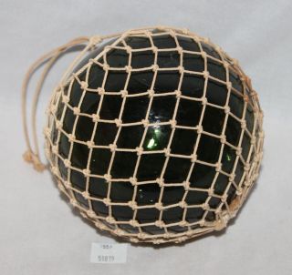 Lmas Dark Green Glass Fish Net Float Ball W Netting