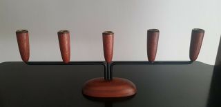 Mid Century Modern Danish Teak Candle Holder