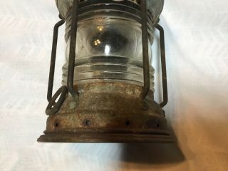 Antique Perko Perkins Marine Lamp Red Glass Lantern Brooklyn Maritime Nautical 3