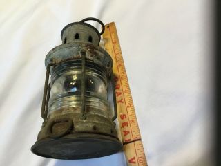 Antique Perko Perkins Marine Lamp Red Glass Lantern Brooklyn Maritime Nautical 7