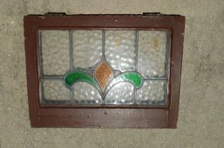 Antique Stained Leaded Glass Window.  20 " X 27 "