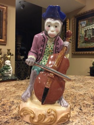 Hand Painted Porcelain Figurine Of Mystical Monkey (1 Of Set Of 3)