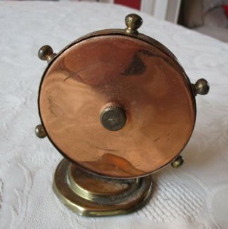 Vintage brass & copper Ships Wheel trumps / whist card game marker 2